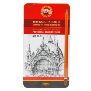 Set 12 creioane grafit ART 8B-2H Koh-I-Noor 1502/II