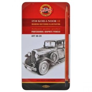 Set 12 creioane grafit Koh-I-Noor ART 8B-2H