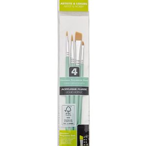 Set 4 pensule, par sintetic, varf oblic Pebeo 952304