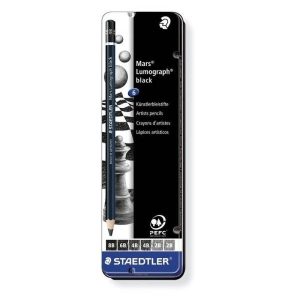 Set 6 creioane schite Mars Lumograph black 100B G6