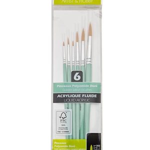 Set 6 pensule rotunde par sintetic Pebeo 952311