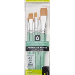 Set 6 pensule sintetice varf plat Pebeo 952310