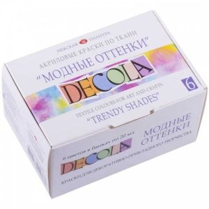 Set 6x20ml culori acrilice pentru textile 'Trendy Shades' Decola 41411200