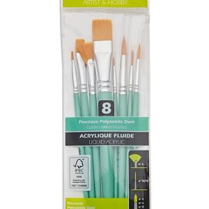 Set 8 pensule sintetice cu maner scurt Pebeo 952313