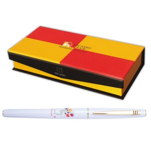 Set stilou și pix roller PICASSO 616, corp metalic cu ornamente aurii, diverse culori