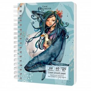 Sketchbook cu spira Coral 60 file 120 g/mp Having a lovely time Drasca
