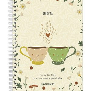 Sketchbook cu spira Happy tea time 60 file 120g/mp Cup of tea